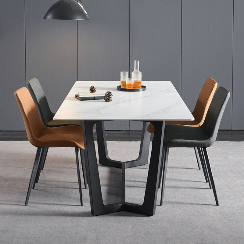 Contemporary Style Leather Dining Chairs Kitchen Solid Back Arm Chairs Clearhalo ' kitchen&dining_furn' 'Dining Chairs' 'Dining Tables & Seating' 'dining_chair' 'furn' 'furn_dining_chair' 'Furniture' 'furniture_dining_chair' 'Kitchen & Dining Furniture' 'kitchen' 4381982