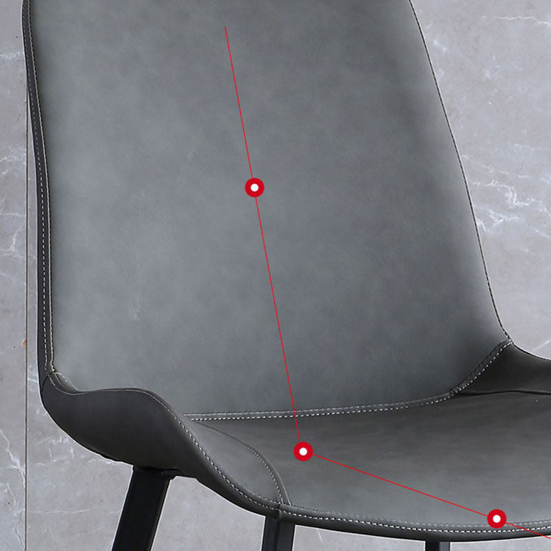 Contemporary Style Leather Dining Chairs Kitchen Solid Back Arm Chairs Clearhalo ' kitchen&dining_furn' 'Dining Chairs' 'Dining Tables & Seating' 'dining_chair' 'furn' 'furn_dining_chair' 'Furniture' 'furniture_dining_chair' 'Kitchen & Dining Furniture' 'kitchen' 4381987