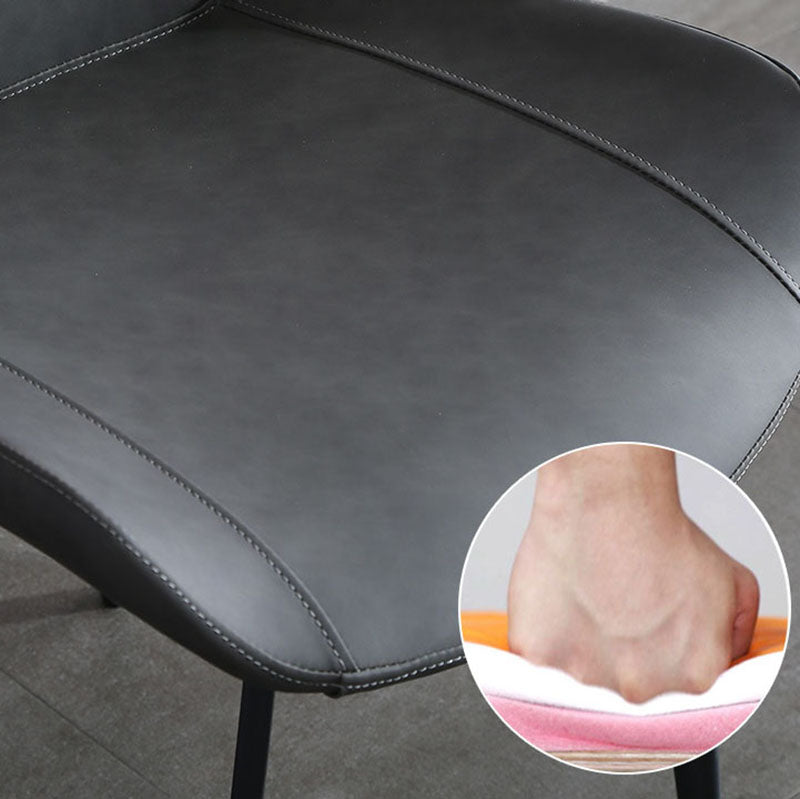 Contemporary Style Leather Dining Chairs Kitchen Solid Back Arm Chairs Clearhalo ' kitchen&dining_furn' 'Dining Chairs' 'Dining Tables & Seating' 'dining_chair' 'furn' 'furn_dining_chair' 'Furniture' 'furniture_dining_chair' 'Kitchen & Dining Furniture' 'kitchen' 4381988