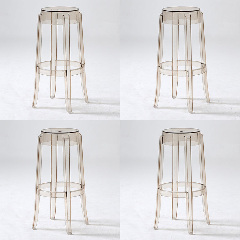 Contemporary Stackable Counter Stools Armless Indoor Bar Stool Amber 4 Piece Set Bar Stool(30"H) Clearhalo 'Bar Furniture' 'Bar Stools' 'bar_stools' 'furn' 'furn_bar_stools' 'furniture_bar_stools' 'Kitchen & Dining Furniture' 'kitchen&dining_furn' 'kitchen' 'kitchen_furn' Furniture' 4382004