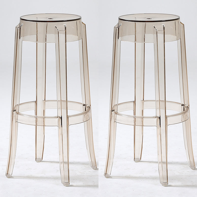 Contemporary Stackable Counter Stools Armless Indoor Bar Stool Amber 2 Piece Set Bar Stool(30"H) Clearhalo 'Bar Furniture' 'Bar Stools' 'bar_stools' 'furn' 'furn_bar_stools' 'furniture_bar_stools' 'Kitchen & Dining Furniture' 'kitchen&dining_furn' 'kitchen' 'kitchen_furn' Furniture' 4382007
