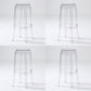 Contemporary Stackable Counter Stools Armless Indoor Bar Stool Clear 4 Piece Set Bar Stool(30"H) Clearhalo 'Bar Furniture' 'Bar Stools' 'bar_stools' 'furn' 'furn_bar_stools' 'furniture_bar_stools' 'Kitchen & Dining Furniture' 'kitchen&dining_furn' 'kitchen' 'kitchen_furn' Furniture' 4382009