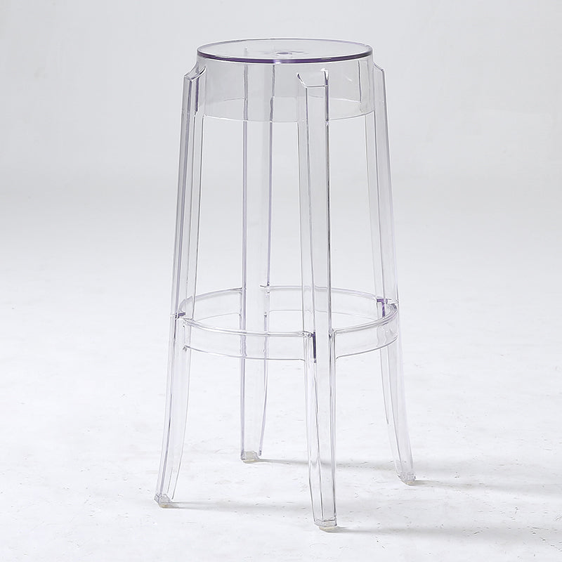 Contemporary Stackable Counter Stools Armless Indoor Bar Stool Clear 1 Piece Bar Stool(30"H) Clearhalo 'Bar Furniture' 'Bar Stools' 'bar_stools' 'furn' 'furn_bar_stools' 'furniture_bar_stools' 'Kitchen & Dining Furniture' 'kitchen&dining_furn' 'kitchen' 'kitchen_furn' Furniture' 4382012