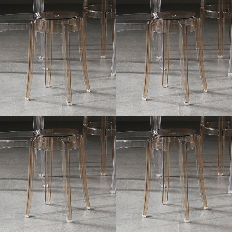 Contemporary Stackable Counter Stools Armless Indoor Bar Stool Amber 4 Piece Set Short Stool(18"H) Clearhalo 'Bar Furniture' 'Bar Stools' 'bar_stools' 'furn' 'furn_bar_stools' 'furniture_bar_stools' 'Kitchen & Dining Furniture' 'kitchen&dining_furn' 'kitchen' 'kitchen_furn' Furniture' 4382016