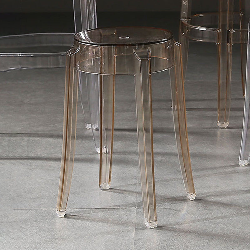 Contemporary Stackable Counter Stools Armless Indoor Bar Stool Amber 1 Piece Short Stool(18"H) Clearhalo 'Bar Furniture' 'Bar Stools' 'bar_stools' 'furn' 'furn_bar_stools' 'furniture_bar_stools' 'Kitchen & Dining Furniture' 'kitchen&dining_furn' 'kitchen' 'kitchen_furn' Furniture' 4382017