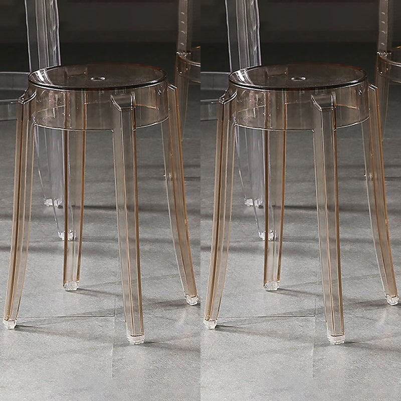 Contemporary Stackable Counter Stools Armless Indoor Bar Stool Amber 2 Piece Set Short Stool(18"H) Clearhalo 'Bar Furniture' 'Bar Stools' 'bar_stools' 'furn' 'furn_bar_stools' 'furniture_bar_stools' 'Kitchen & Dining Furniture' 'kitchen&dining_furn' 'kitchen' 'kitchen_furn' Furniture' 4382019