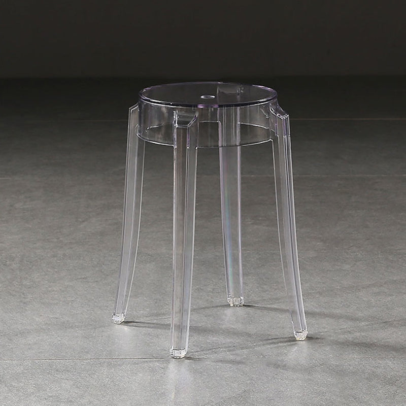 Contemporary Stackable Counter Stools Armless Indoor Bar Stool Clear 1 Piece Short Stool(18"H) Clearhalo 'Bar Furniture' 'Bar Stools' 'bar_stools' 'furn' 'furn_bar_stools' 'furniture_bar_stools' 'Kitchen & Dining Furniture' 'kitchen&dining_furn' 'kitchen' 'kitchen_furn' Furniture' 4382023
