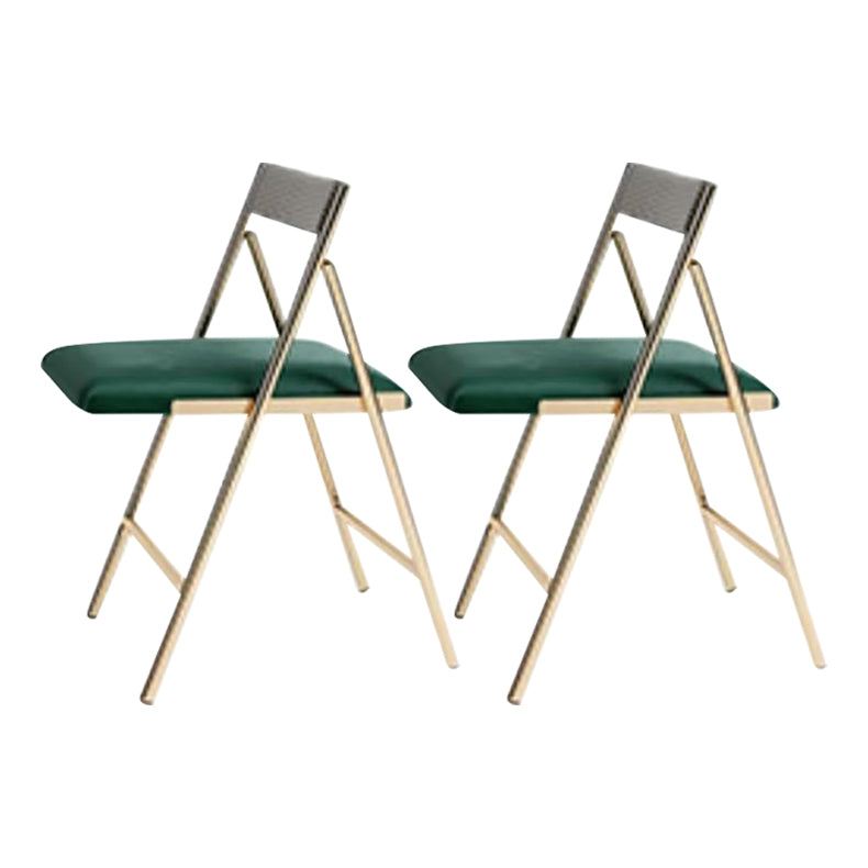 1/2/5 Pcs Metal Modern Dining Set with Rectangle Table and Foldable Chairs Dinette Set 2 Green Chairs Clearhalo 'Dining Room Sets' 'Dining Tables & Seating' 'dining_room_set' 'furn' 'furn_dining_room_set' 'Furniture' 'furniture_dining_room_set' 'Kitchen & Dining Furniture' 'kitchen&dining_furn' 'kitchen' 4384721