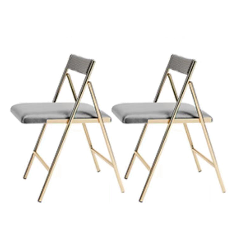 1/2/5 Pcs Metal Modern Dining Set with Rectangle Table and Foldable Chairs Dinette Set 2 Grey Chairs Clearhalo 'Dining Room Sets' 'Dining Tables & Seating' 'dining_room_set' 'furn' 'furn_dining_room_set' 'Furniture' 'furniture_dining_room_set' 'Kitchen & Dining Furniture' 'kitchen&dining_furn' 'kitchen' 4384723