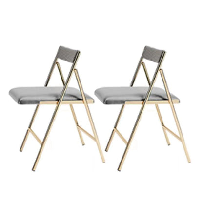 1/2/5 Pcs Metal Modern Dining Set with Rectangle Table and Foldable Chairs Dinette Set 2 Grey Chairs Clearhalo 'Dining Room Sets' 'Dining Tables & Seating' 'dining_room_set' 'furn' 'furn_dining_room_set' 'Furniture' 'furniture_dining_room_set' 'Kitchen & Dining Furniture' 'kitchen&dining_furn' 'kitchen' 4384723