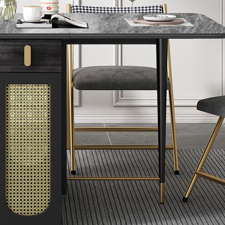 1/2/5 Pcs Metal Modern Dining Set with Rectangle Table and Foldable Chairs Dinette Set Clearhalo 'Dining Room Sets' 'Dining Tables & Seating' 'dining_room_set' 'furn' 'furn_dining_room_set' 'Furniture' 'furniture_dining_room_set' 'Kitchen & Dining Furniture' 'kitchen&dining_furn' 'kitchen' 4384729