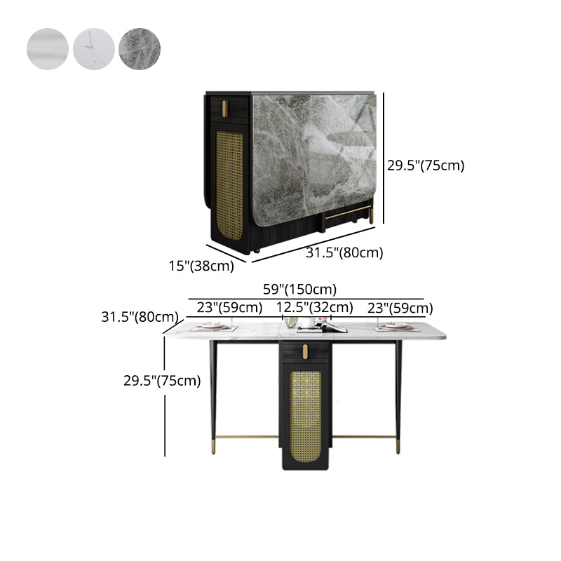 1/2/5 Pcs Metal Modern Dining Set with Rectangle Table and Foldable Chairs Dinette Set Clearhalo 'Dining Room Sets' 'Dining Tables & Seating' 'dining_room_set' 'furn' 'furn_dining_room_set' 'Furniture' 'furniture_dining_room_set' 'Kitchen & Dining Furniture' 'kitchen&dining_furn' 'kitchen' 4384735