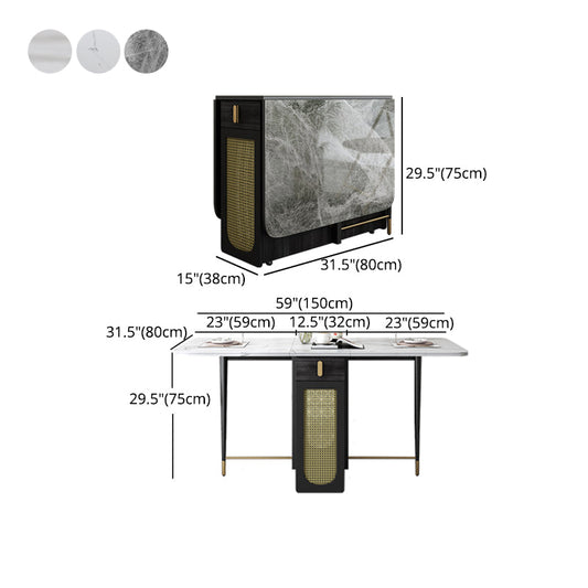 1/2/5 Pcs Metal Modern Dining Set with Rectangle Table and Foldable Chairs Dinette Set Clearhalo 'Dining Room Sets' 'Dining Tables & Seating' 'dining_room_set' 'furn' 'furn_dining_room_set' 'Furniture' 'furniture_dining_room_set' 'Kitchen & Dining Furniture' 'kitchen&dining_furn' 'kitchen' 4384735