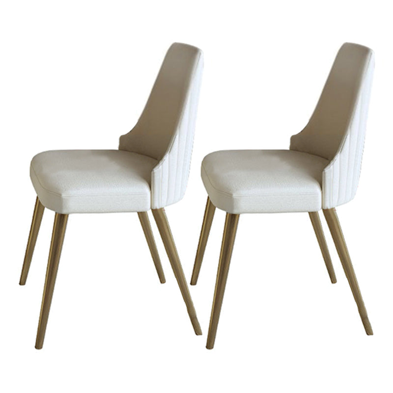 Nordic 1/2/5 Pieces Dining Set with Stone Round Table and Leather Chairs Dining Set 2 White Chairs Clearhalo 'Dining Room Sets' 'Dining Tables & Seating' 'dining_room_set' 'furn' 'furn_dining_room_set' 'Furniture' 'furniture_dining_room_set' 'Kitchen & Dining Furniture' 'kitchen&dining_furn' 'kitchen' 4384753