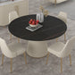 Nordic 1/2/5 Pieces Dining Set with Stone Round Table and Leather Chairs Dining Set 5 Pieces: Black Table, 4 Chairs Clearhalo 'Dining Room Sets' 'Dining Tables & Seating' 'dining_room_set' 'furn' 'furn_dining_room_set' 'Furniture' 'furniture_dining_room_set' 'Kitchen & Dining Furniture' 'kitchen&dining_furn' 'kitchen' 4384757