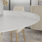 Nordic 1/2/5 Pieces Dining Set with Stone Round Table and Leather Chairs Dining Set Clearhalo 'Dining Room Sets' 'Dining Tables & Seating' 'dining_room_set' 'furn' 'furn_dining_room_set' 'Furniture' 'furniture_dining_room_set' 'Kitchen & Dining Furniture' 'kitchen&dining_furn' 'kitchen' 4384762