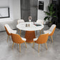 1/2/5/7 Pieces Modern Dining Set Sintered Stone Dining Furniture Set /Separate Items 7 Pieces: Orange Table, 6 Orange Chairs Clearhalo 'Dining Room Sets' 'Dining Tables & Seating' 'dining_room_set' 'furn' 'furn_dining_room_set' 'Furniture' 'furniture_dining_room_set' 'Kitchen & Dining Furniture' 'kitchen&dining_furn' 'kitchen' 4390752