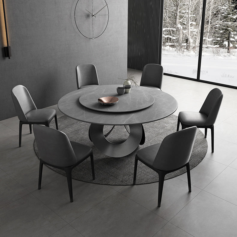 Modern 1/4/5/7 Pieces Dining Set Sintered Stone Round Dining Furniture Set /Separate Items Clearhalo 'Dining Room Sets' 'Dining Tables & Seating' 'dining_room_set' 'furn' 'furn_dining_room_set' 'Furniture' 'furniture_dining_room_set' 'Kitchen & Dining Furniture' 'kitchen&dining_furn' 'kitchen' 4390854