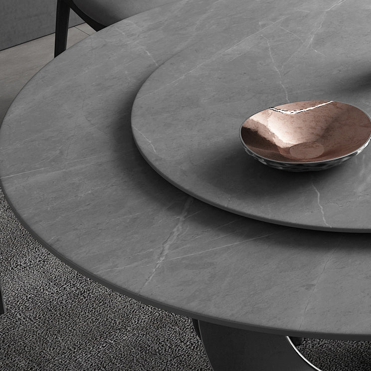 Modern 1/4/5/7 Pieces Dining Set Sintered Stone Round Dining Furniture Set /Separate Items Clearhalo 'Dining Room Sets' 'Dining Tables & Seating' 'dining_room_set' 'furn' 'furn_dining_room_set' 'Furniture' 'furniture_dining_room_set' 'Kitchen & Dining Furniture' 'kitchen&dining_furn' 'kitchen' 4390856