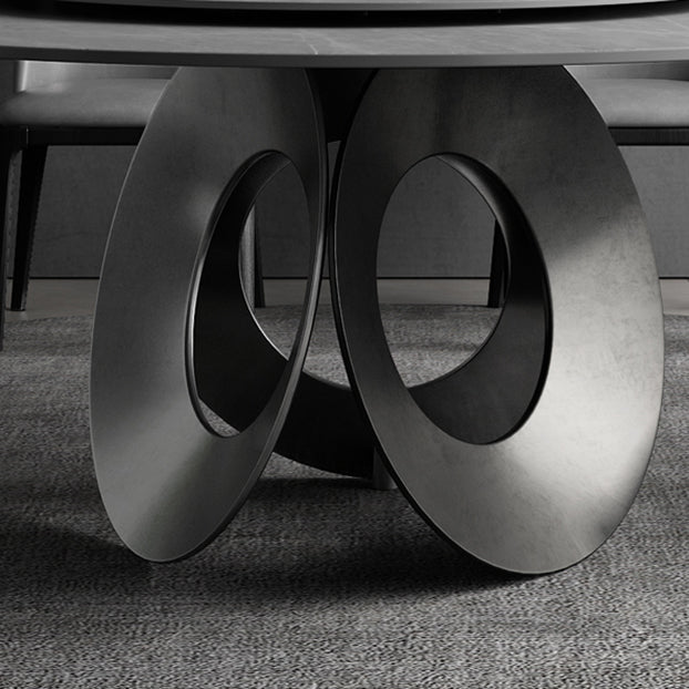 Modern 1/4/5/7 Pieces Dining Set Sintered Stone Round Dining Furniture Set /Separate Items Clearhalo 'Dining Room Sets' 'Dining Tables & Seating' 'dining_room_set' 'furn' 'furn_dining_room_set' 'Furniture' 'furniture_dining_room_set' 'Kitchen & Dining Furniture' 'kitchen&dining_furn' 'kitchen' 4390859