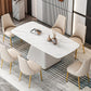 Glam 1/2/5/7 Pieces Dining Room Set with Leather Chairs Dining Furniture for Home Use 7 Pieces: Table, 6 Chairs Clearhalo 'Dining Room Sets' 'Dining Tables & Seating' 'dining_room_set' 'furn' 'furn_dining_room_set' 'Furniture' 'furniture_dining_room_set' 'Kitchen & Dining Furniture' 'kitchen&dining_furn' 'kitchen' 4390899