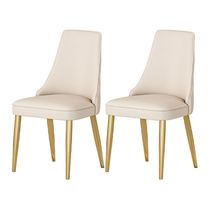 Glam 1/2/5/7 Pieces Dining Room Set with Leather Chairs Dining Furniture for Home Use 2 Beige Chairs Clearhalo 'Dining Room Sets' 'Dining Tables & Seating' 'dining_room_set' 'furn' 'furn_dining_room_set' 'Furniture' 'furniture_dining_room_set' 'Kitchen & Dining Furniture' 'kitchen&dining_furn' 'kitchen' 4390901