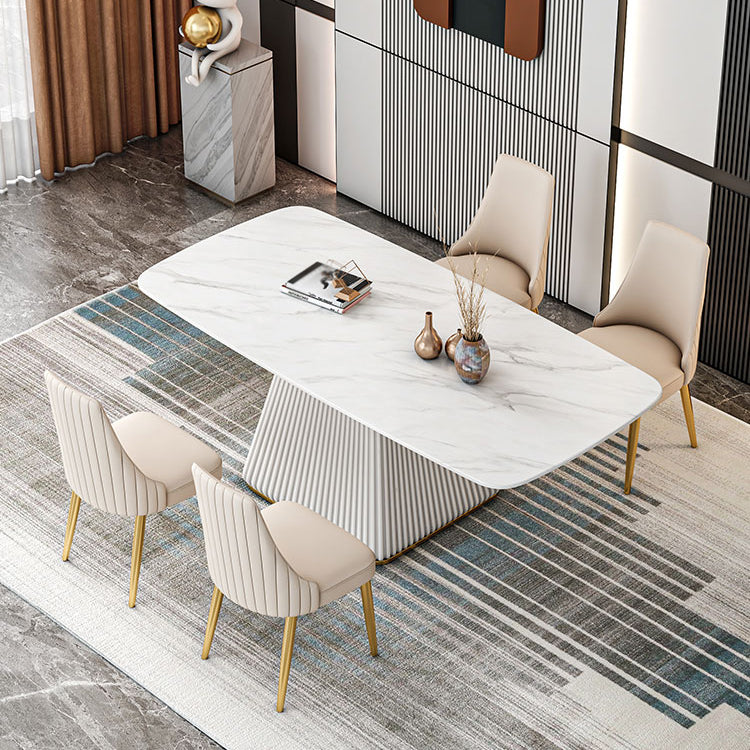 Glam 1/2/5/7 Pieces Dining Room Set with Leather Chairs Dining Furniture for Home Use 5 Pieces: Table, 4 Chairs Clearhalo 'Dining Room Sets' 'Dining Tables & Seating' 'dining_room_set' 'furn' 'furn_dining_room_set' 'Furniture' 'furniture_dining_room_set' 'Kitchen & Dining Furniture' 'kitchen&dining_furn' 'kitchen' 4390903