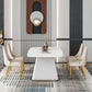 Glam 1/2/5/7 Pieces Dining Room Set with Leather Chairs Dining Furniture for Home Use Clearhalo 'Dining Room Sets' 'Dining Tables & Seating' 'dining_room_set' 'furn' 'furn_dining_room_set' 'Furniture' 'furniture_dining_room_set' 'Kitchen & Dining Furniture' 'kitchen&dining_furn' 'kitchen' 4390911