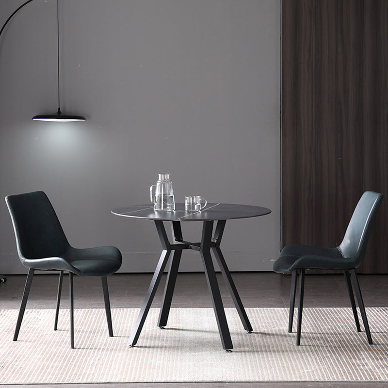Modern 1/2/3/4/5 Pieces Dining Set Sintered Stone Dining Table for Home Use 3 Pieces: Table, 2 Chairs Clearhalo 'Dining Room Sets' 'Dining Tables & Seating' 'dining_room_set' 'furn' 'furn_dining_room_set' 'Furniture' 'furniture_dining_room_set' 'Kitchen & Dining Furniture' 'kitchen&dining_furn' 'kitchen' 4390968