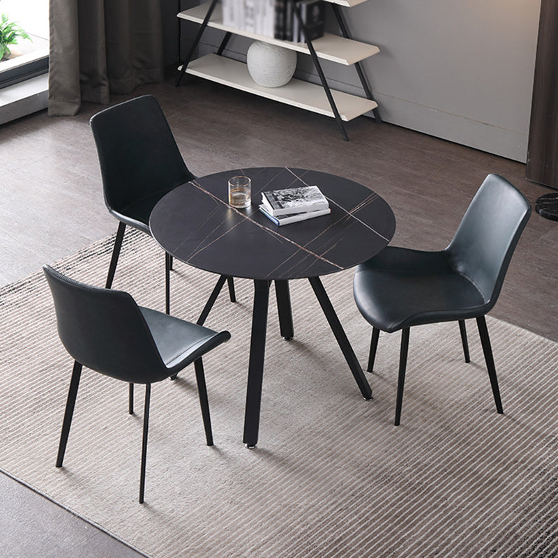 Modern 1/2/3/4/5 Pieces Dining Set Sintered Stone Dining Table for Home Use 4 Pieces: Table, 3 Chairs Clearhalo 'Dining Room Sets' 'Dining Tables & Seating' 'dining_room_set' 'furn' 'furn_dining_room_set' 'Furniture' 'furniture_dining_room_set' 'Kitchen & Dining Furniture' 'kitchen&dining_furn' 'kitchen' 4390971