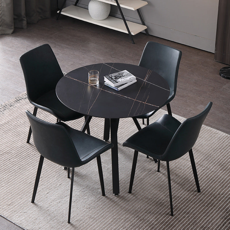 Modern 1/2/3/4/5 Pieces Dining Set Sintered Stone Dining Table for Home Use Clearhalo 'Dining Room Sets' 'Dining Tables & Seating' 'dining_room_set' 'furn' 'furn_dining_room_set' 'Furniture' 'furniture_dining_room_set' 'Kitchen & Dining Furniture' 'kitchen&dining_furn' 'kitchen' 4390972