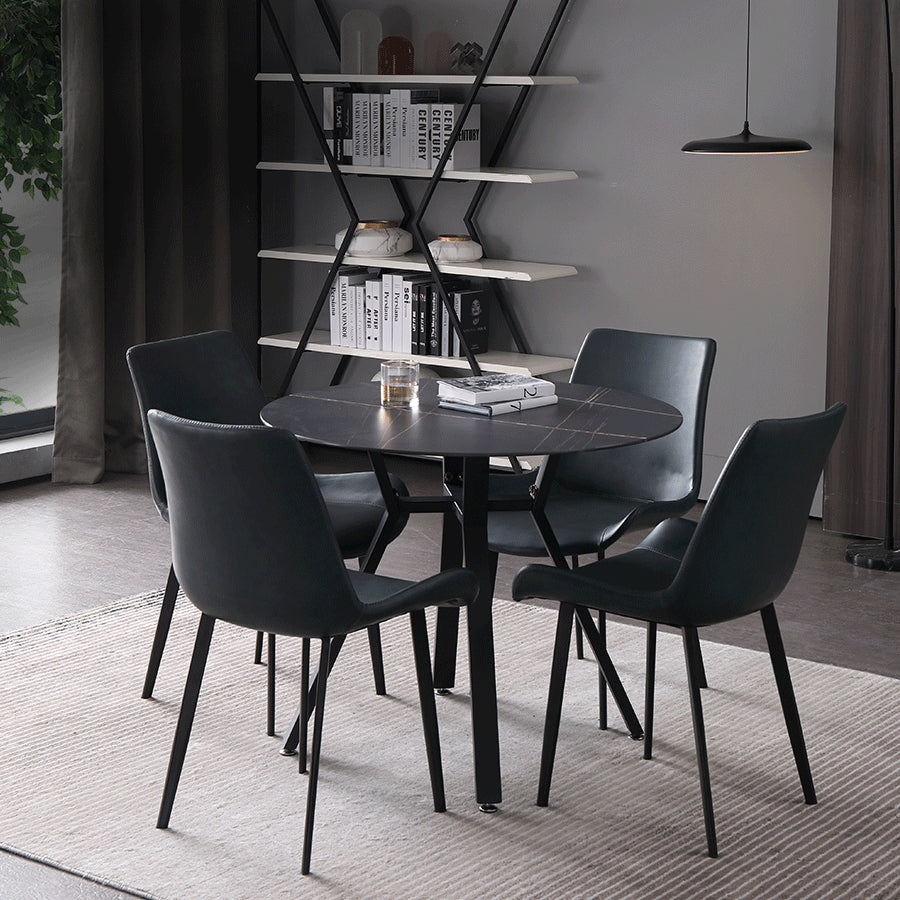 Modern 1/2/3/4/5 Pieces Dining Set Sintered Stone Dining Table for Home Use Clearhalo 'Dining Room Sets' 'Dining Tables & Seating' 'dining_room_set' 'furn' 'furn_dining_room_set' 'Furniture' 'furniture_dining_room_set' 'Kitchen & Dining Furniture' 'kitchen&dining_furn' 'kitchen' 4390988