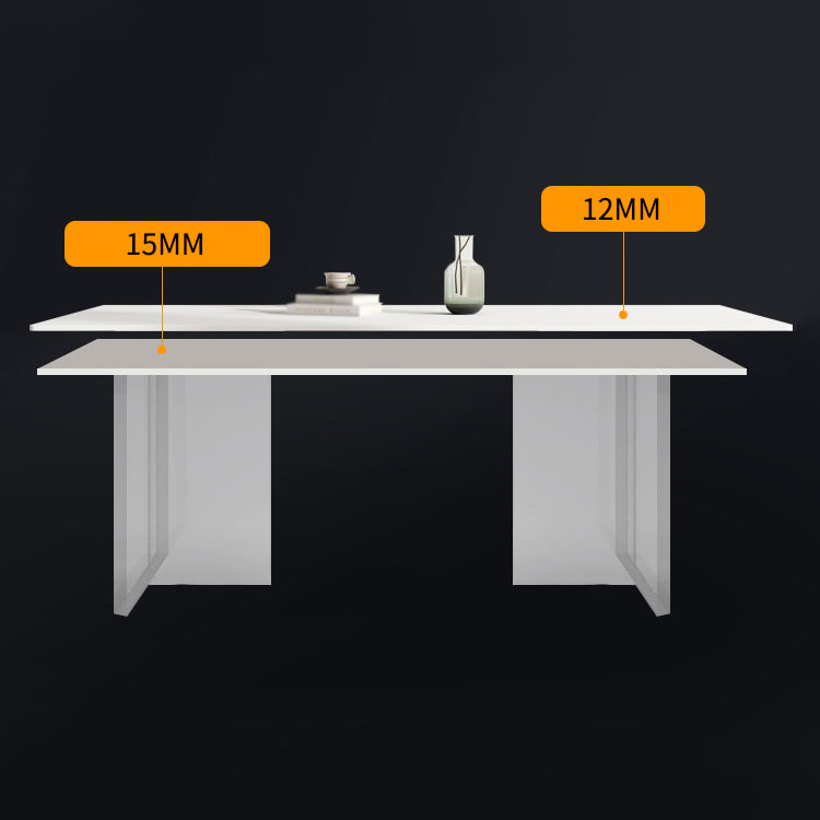 Modern 1/4/5/7 Pieces Dining Set Sintered Stone Dining Table Set with Leather Chairs Clearhalo 'Dining Room Sets' 'Dining Tables & Seating' 'dining_room_set' 'furn' 'furn_dining_room_set' 'Furniture' 'furniture_dining_room_set' 'Kitchen & Dining Furniture' 'kitchen&dining_furn' 'kitchen' 4391025