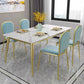 Metal Traditional Luxury Rectangle Table Sintered Stone Top Table with 4 Legs White 55.1"L x 31.5"W x 29.5"H Without Chairs Clearhalo ' dining_table' 'Dining Tables & Seating' 'Dining Tables' 'furn' 'furn_dining_table' 'Furniture' 'furniture_dining_table' 'Kitchen & Dining Furniture' 'kitchen&dining_furn' 'kitchen' 'kitchen_dining_table' 4391054