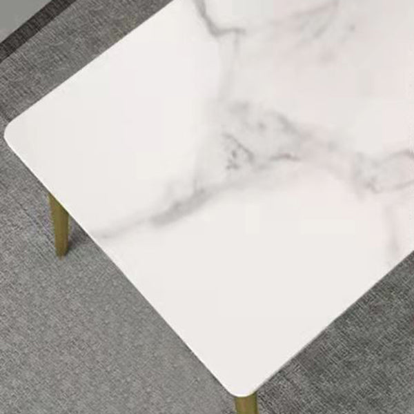 Metal Traditional Luxury Rectangle Table Sintered Stone Top Table with 4 Legs Clearhalo ' dining_table' 'Dining Tables & Seating' 'Dining Tables' 'furn' 'furn_dining_table' 'Furniture' 'furniture_dining_table' 'Kitchen & Dining Furniture' 'kitchen&dining_furn' 'kitchen' 'kitchen_dining_table' 4391060