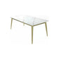 Metal Traditional Luxury Rectangle Table Sintered Stone Top Table with 4 Legs White 70.9"L x 35.4"W x 29.5"H Without Chairs Clearhalo ' dining_table' 'Dining Tables & Seating' 'Dining Tables' 'furn' 'furn_dining_table' 'Furniture' 'furniture_dining_table' 'Kitchen & Dining Furniture' 'kitchen&dining_furn' 'kitchen' 'kitchen_dining_table' 4391062