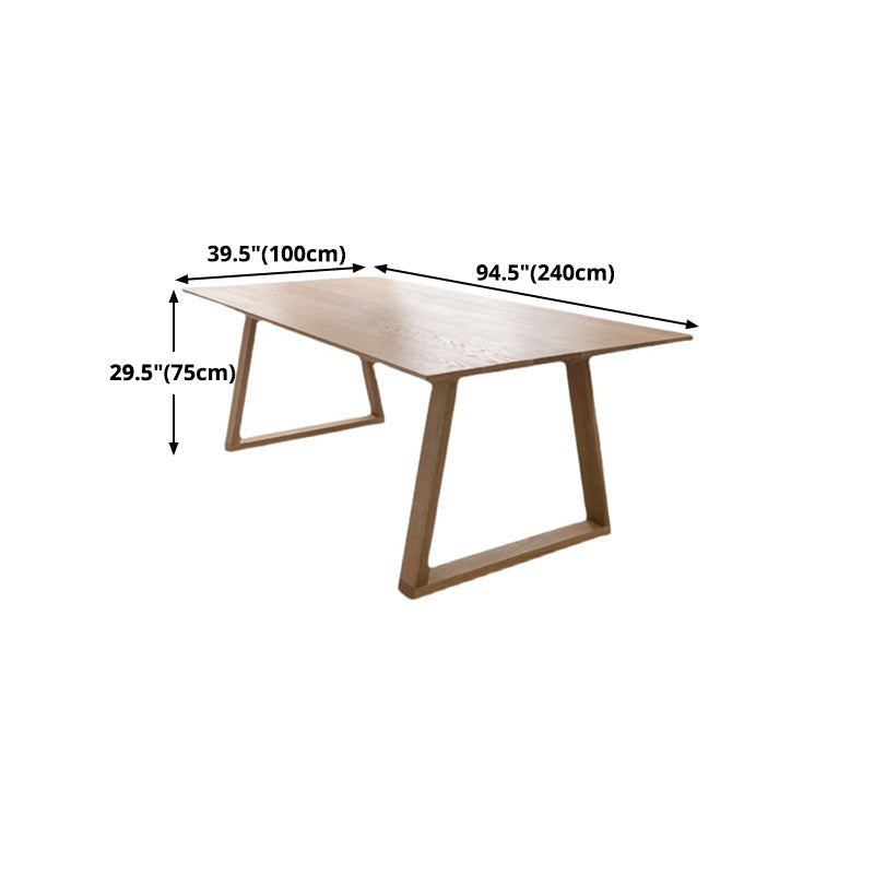 Solid Wood Contemporary Rectangular Table Wood Top Table with Sled Base Clearhalo ' dining_table' 'Dining Tables & Seating' 'Dining Tables' 'furn' 'furn_dining_table' 'Furniture' 'furniture_dining_table' 'Kitchen & Dining Furniture' 'kitchen&dining_furn' 'kitchen' 'kitchen_dining_table' 4391082