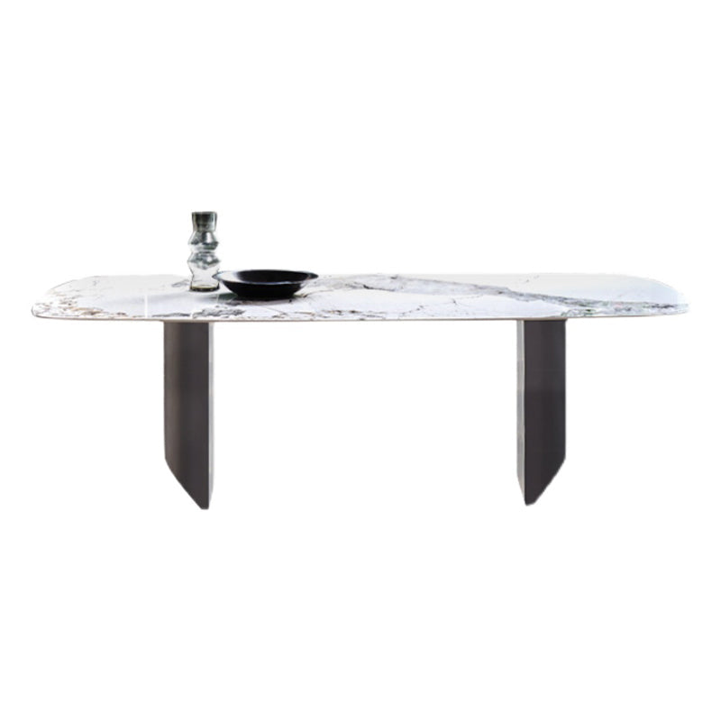 Metal Traditional Luxury Rectangle Table Sintered Stone Top Indoor Table for Kitchen Clearhalo ' dining_table' 'Dining Tables & Seating' 'Dining Tables' 'furn' 'furn_dining_table' 'Furniture' 'furniture_dining_table' 'Kitchen & Dining Furniture' 'kitchen&dining_furn' 'kitchen' 'kitchen_dining_table' 4391087