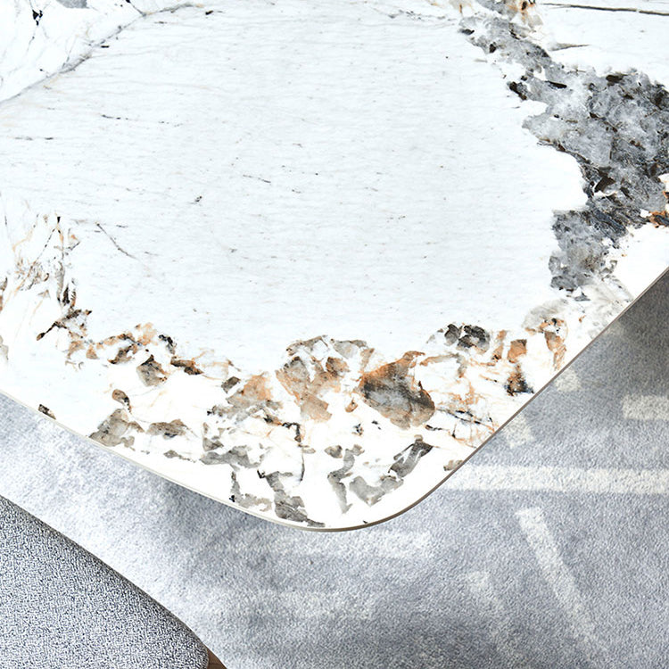 Metal Traditional Luxury Rectangle Table Sintered Stone Top Indoor Table for Kitchen Clearhalo ' dining_table' 'Dining Tables & Seating' 'Dining Tables' 'furn' 'furn_dining_table' 'Furniture' 'furniture_dining_table' 'Kitchen & Dining Furniture' 'kitchen&dining_furn' 'kitchen' 'kitchen_dining_table' 4391090