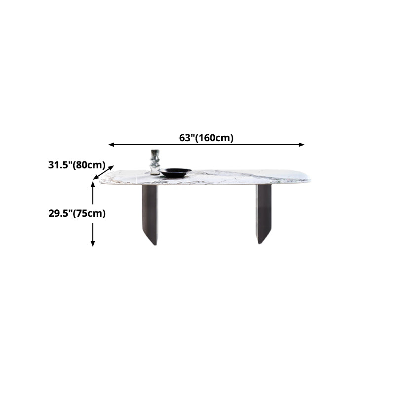 Metal Traditional Luxury Rectangle Table Sintered Stone Top Indoor Table for Kitchen Clearhalo ' dining_table' 'Dining Tables & Seating' 'Dining Tables' 'furn' 'furn_dining_table' 'Furniture' 'furniture_dining_table' 'Kitchen & Dining Furniture' 'kitchen&dining_furn' 'kitchen' 'kitchen_dining_table' 4391094