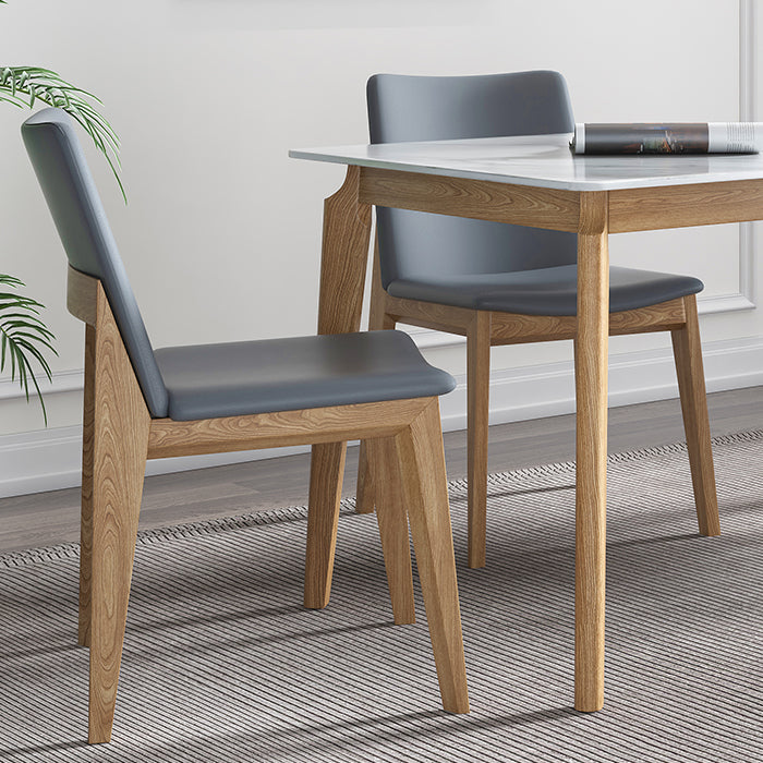 Sintered Stone White Tone Table Mid-Century Modern 4 Legs Table for Dining Room Clearhalo ' dining_table' 'Dining Tables & Seating' 'Dining Tables' 'furn' 'furn_dining_table' 'Furniture' 'furniture_dining_table' 'Kitchen & Dining Furniture' 'kitchen&dining_furn' 'kitchen' 'kitchen_dining_table' 4391103