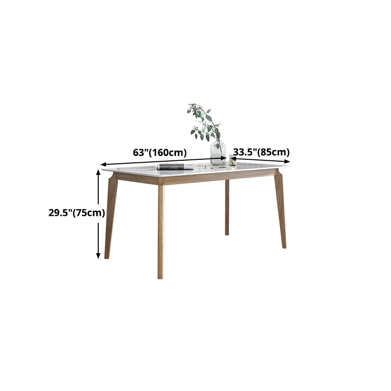 Sintered Stone White Tone Table Mid-Century Modern 4 Legs Table for Dining Room Clearhalo ' dining_table' 'Dining Tables & Seating' 'Dining Tables' 'furn' 'furn_dining_table' 'Furniture' 'furniture_dining_table' 'Kitchen & Dining Furniture' 'kitchen&dining_furn' 'kitchen' 'kitchen_dining_table' 4391107