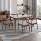 Rectangle 4 Legs Table Mid-Century Modern White Top Fixed Table 59.1"L x 35.4"W x 29.5"H Without Chairs Clearhalo ' dining_table' 'Dining Tables & Seating' 'Dining Tables' 'furn' 'furn_dining_table' 'Furniture' 'furniture_dining_table' 'Kitchen & Dining Furniture' 'kitchen&dining_furn' 'kitchen' 'kitchen_dining_table' 4391111
