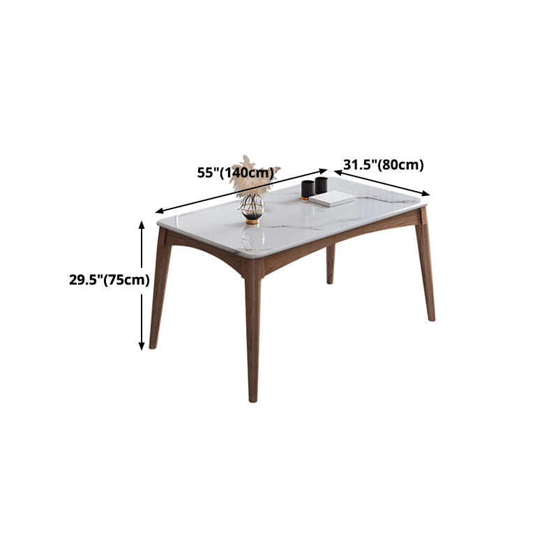 Rectangle 4 Legs Table Mid-Century Modern White Top Fixed Table Clearhalo ' dining_table' 'Dining Tables & Seating' 'Dining Tables' 'furn' 'furn_dining_table' 'Furniture' 'furniture_dining_table' 'Kitchen & Dining Furniture' 'kitchen&dining_furn' 'kitchen' 'kitchen_dining_table' 4391121