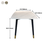 Rectangle Mid-Century Dining Table Sintered Stone Fixed Table for Restaurant Clearhalo ' dining_table' 'Dining Tables & Seating' 'Dining Tables' 'furn' 'furn_dining_table' 'Furniture' 'furniture_dining_table' 'Kitchen & Dining Furniture' 'kitchen&dining_furn' 'kitchen' 'kitchen_dining_table' 4391134