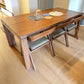 Rectangle Modern Dining Table Ash Solid Wood Table with Double Pedestal Base Brown 70.9"L x 35.4"W x 29.5"H Without Chairs Clearhalo ' dining_table' 'Dining Tables & Seating' 'Dining Tables' 'furn' 'furn_dining_table' 'Furniture' 'furniture_dining_table' 'Kitchen & Dining Furniture' 'kitchen&dining_furn' 'kitchen' 'kitchen_dining_table' 4391140