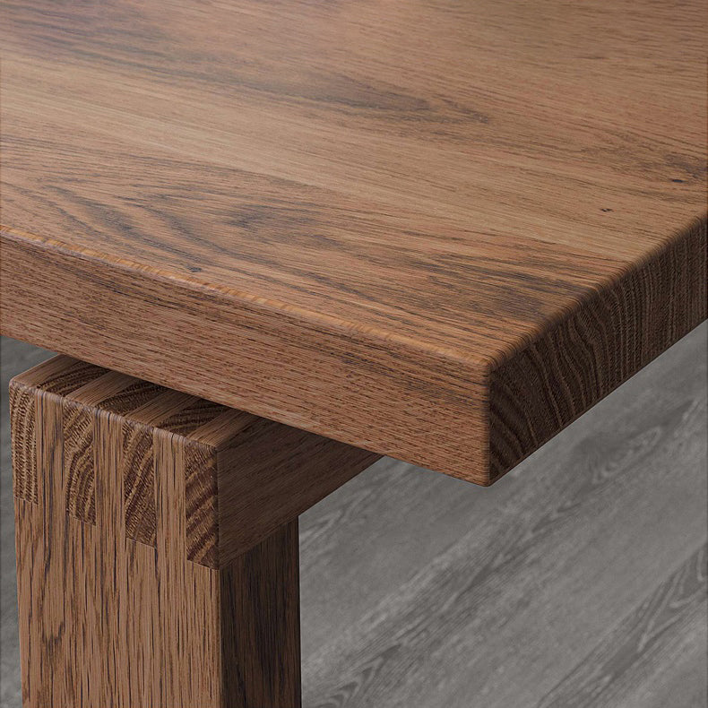 Rectangle Modern Dining Table Ash Solid Wood Table with Double Pedestal Base Clearhalo ' dining_table' 'Dining Tables & Seating' 'Dining Tables' 'furn' 'furn_dining_table' 'Furniture' 'furniture_dining_table' 'Kitchen & Dining Furniture' 'kitchen&dining_furn' 'kitchen' 'kitchen_dining_table' 4391144