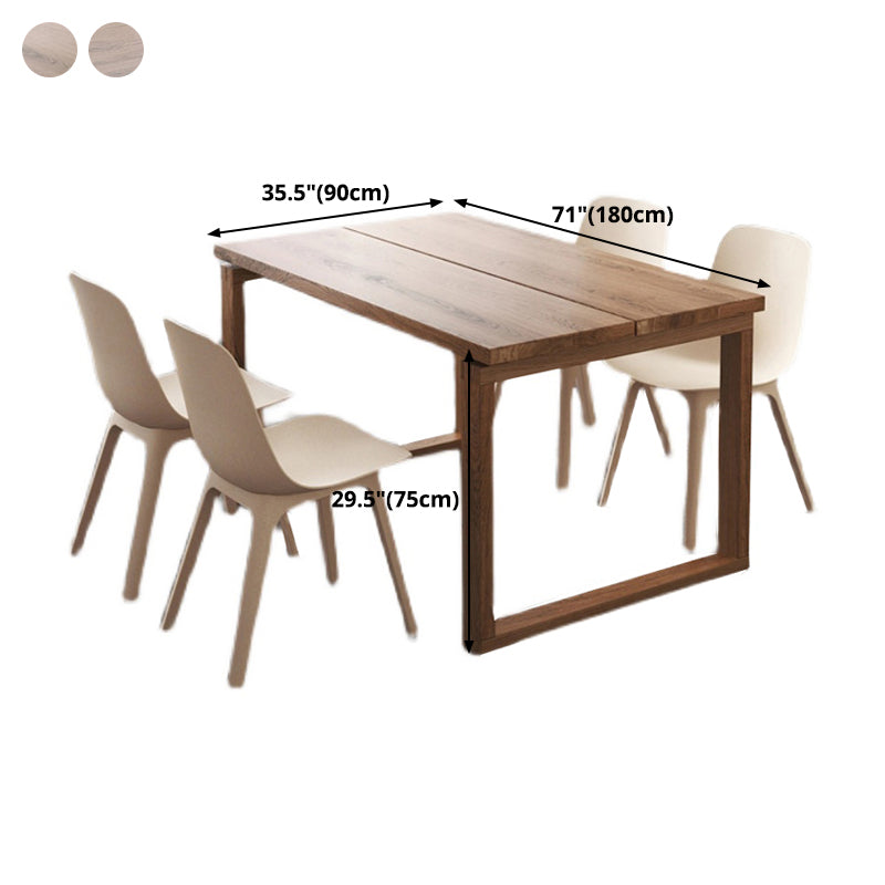 Rectangle Modern Dining Table Ash Solid Wood Table with Double Pedestal Base Clearhalo ' dining_table' 'Dining Tables & Seating' 'Dining Tables' 'furn' 'furn_dining_table' 'Furniture' 'furniture_dining_table' 'Kitchen & Dining Furniture' 'kitchen&dining_furn' 'kitchen' 'kitchen_dining_table' 4391148