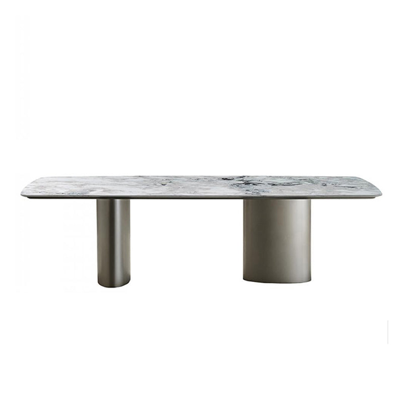 Metal Traditional Luxury Rectangular Table Sintered Stone Top Table for Dining Room Clearhalo ' dining_table' 'Dining Tables & Seating' 'Dining Tables' 'furn' 'furn_dining_table' 'Furniture' 'furniture_dining_table' 'Kitchen & Dining Furniture' 'kitchen&dining_furn' 'kitchen' 'kitchen_dining_table' 4391167