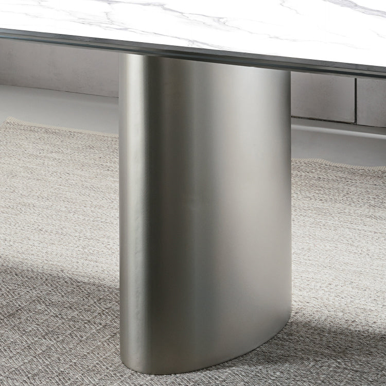 Metal Traditional Luxury Rectangular Table Sintered Stone Top Table for Dining Room Clearhalo ' dining_table' 'Dining Tables & Seating' 'Dining Tables' 'furn' 'furn_dining_table' 'Furniture' 'furniture_dining_table' 'Kitchen & Dining Furniture' 'kitchen&dining_furn' 'kitchen' 'kitchen_dining_table' 4391169